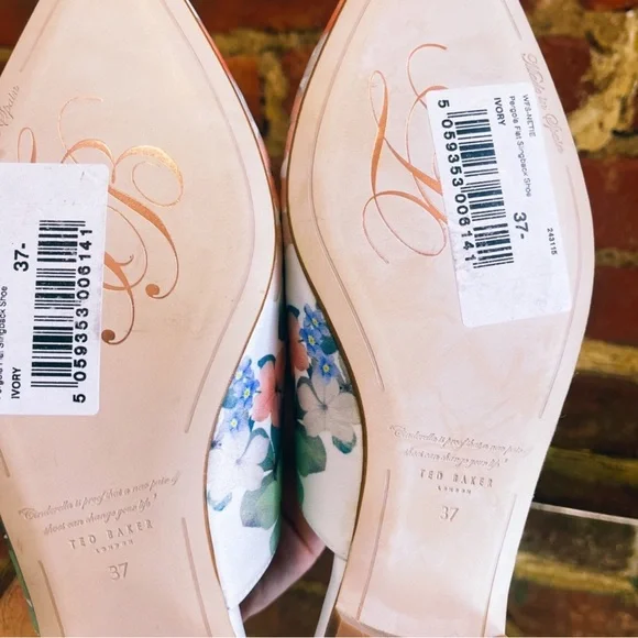 Ted Baker London Floral Slingback Pointed Flats